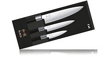 Набор из 3-х кухонных ножей KAI Wasabi Black