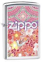 Зажигалка ZIPPO Classic Цветы с покрытием High Polish Chrome