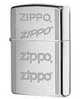 Зажигалка ZIPPO 200 Zippo Logo с покрытием Brushed Chrome