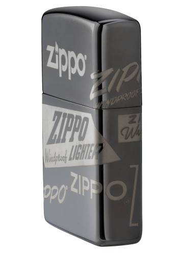 321 ZIPPO ЗажигалкаClassic Logo Design с покрытием Black Ice® фото 5