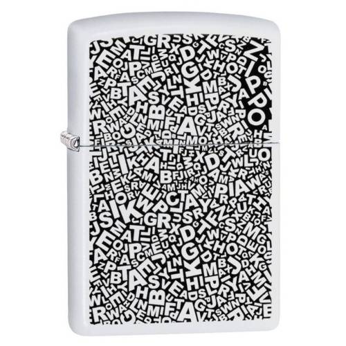 138 ZIPPO Зажигалка Zippo Chaos of Letters с покрытием White Matte