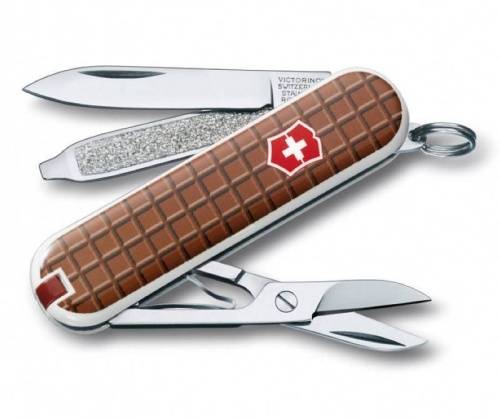 410 Victorinox Нож перочинный Victorinox Classic The Chocolate 0.6223.842 58мм 7 функций дизайн Шоколад