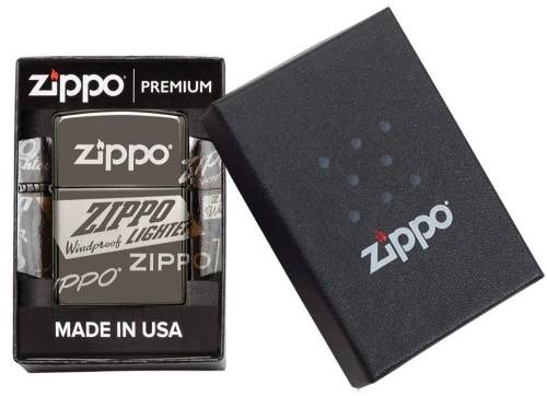 321 ZIPPO ЗажигалкаClassic Logo Design с покрытием Black Ice® фото 11