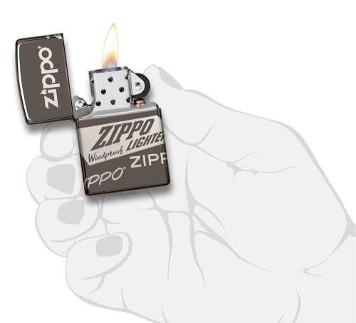 321 ZIPPO ЗажигалкаClassic Logo Design с покрытием Black Ice® фото 2