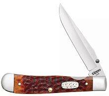 Нож перочинный ZIPPO Chestnut Bone Standard Jigged Trapperlock
