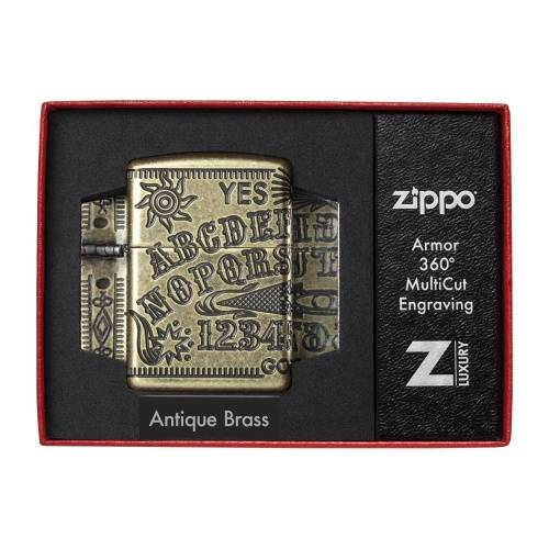 20 ZIPPO ЗажигалкаArmor™ Ouija Board Design с покрытием Antique Brass фото 10
