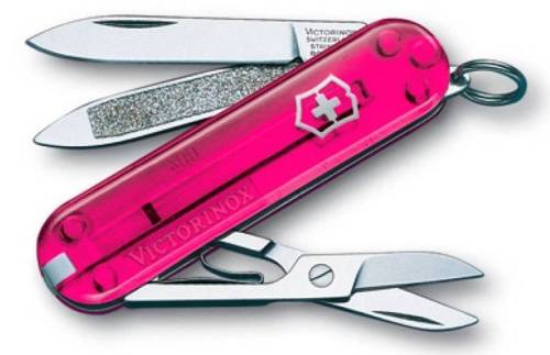 727 Victorinox Нож перочинныйClassic Rose Edition 0.6203.T5 58мм 7 функций полупрозрачный розовый