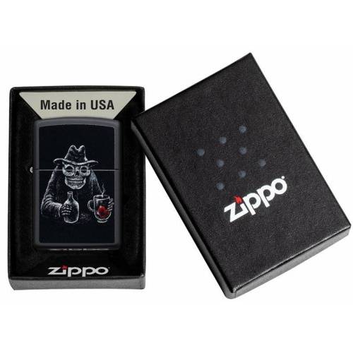 321 ZIPPO Зажигалка ZIPPO Bar Skull Design с покрытием Black Matte фото 3
