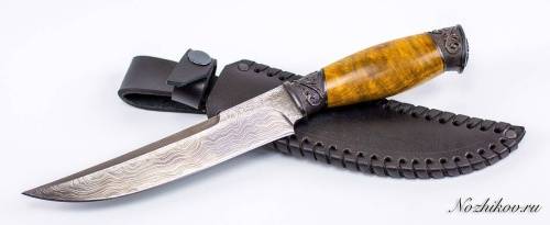 1239  Авторский Нож из Дамаска №43 фото 4