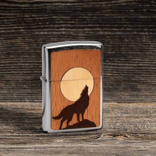 499 ZIPPO ЗажигалкаWOODCHUCK USA Howling Wolf с покрытием Street Chrome™ фото 6