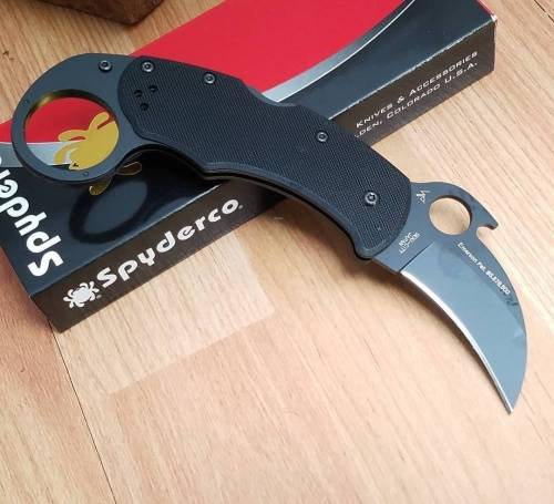 96 Spyderco Складной нож керамбит Karahawk All Black - Spyderco 170GBBKP фото 8