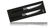 Набор из 2-х кухонных ножей для стейков KAI Wasabi Black