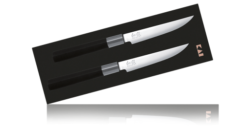 192 Tojiro Набор из 2-х кухонных ножей для стейков KAI Wasabi Black
