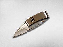 Нож-зажим для денег складной Mcusta Pocket Clip "Kamon" Kikyo "Колокольчик"  MC-0082