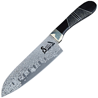 Коллекционный поварской кухонный нож сантоку Santa Fe