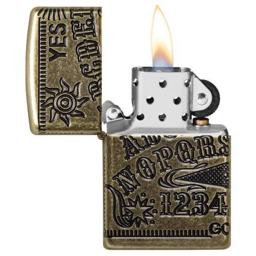 20 ZIPPO ЗажигалкаArmor™ Ouija Board Design с покрытием Antique Brass фото 2