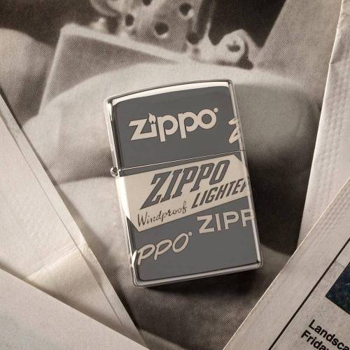 321 ZIPPO ЗажигалкаClassic Logo Design с покрытием Black Ice® фото 12