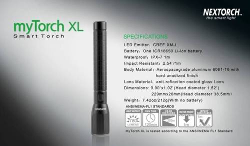 21 NexTorch Фонарь светодиодныйmyTorch XL Rechargeable LED (NT-MTXL) фото 5