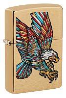 Зажигалка ZIPPO Tattoo Eagle с покрытием Brushed Brass