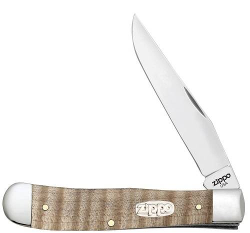 5891 ZIPPO Natural Curly Maple Wood Trapper