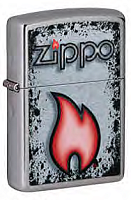 Зажигалка ZIPPO Flame Design с покрытием Street Chrome