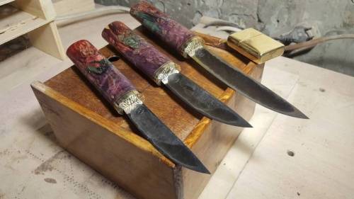 Авторский якутский нож из стали Х12МФ фото 4