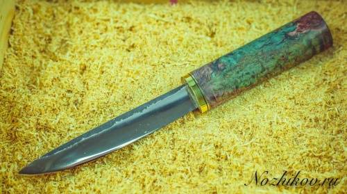 Авторский якутский нож из стали Х12МФ фото 6