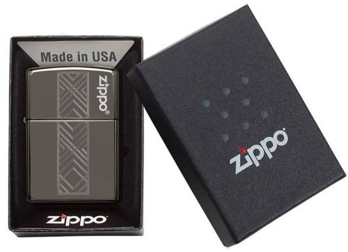 250 ZIPPO Зажигалка ZIPPO Geometric Pattern Logo с покрытием Black Ice® фото 3