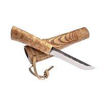 Туристический нож Стальные бивни Нож Ханты-Манси в деревянных ножнах