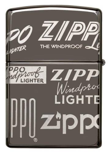 321 ZIPPO ЗажигалкаClassic Logo Design с покрытием Black Ice® фото 3