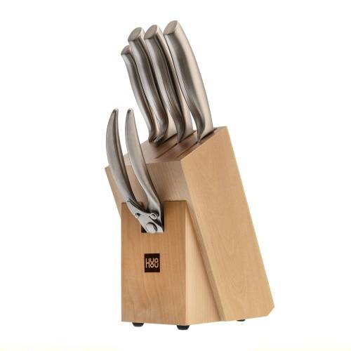 192 HuoHou Набор кухонных ножей на подставке6-Piece Stainless Steel Kitchen Knife Set фото 8