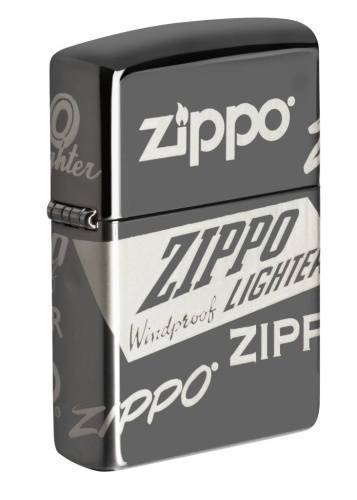 321 ZIPPO ЗажигалкаClassic Logo Design с покрытием Black Ice®