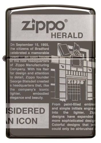 321 ZIPPO ЗажигалкаClassic Newsprint Design с покрытием Black Ice® фото 4