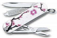  нож перочинный Victorinox Classic Цветы (0.6223.L1406) белый/розовый 7 функций пластик/сталь
