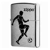  зажигалка ZIPPO 200 Soccer Player с покрытием Brushed Chrome