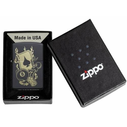 321 ZIPPO Зажигалка ZIPPO Gambling Design с покрытием Black Matte фото 3