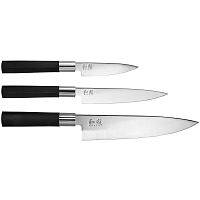 Набор из 3-х кухонных ножей KAI Wasabi Black