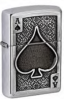 Зажигалка ZIPPO Ace Of Spades с покрытием Brushed Chrome