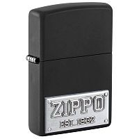 Зажигалка ZIPPO License Plate с покрытием Black Matte