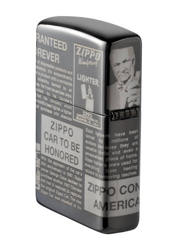 321 ZIPPO ЗажигалкаClassic Newsprint Design с покрытием Black Ice® фото 7
