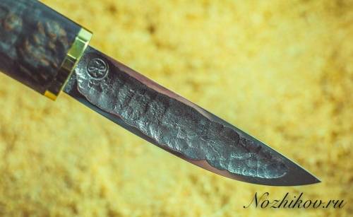 Авторский якутский нож из стали 9ХС фото 4