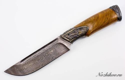 1239  Авторский Нож из Дамаска №4 фото 10