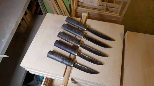 Авторский якутский нож из стали 9ХС фото 7