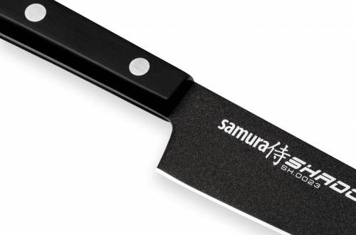 2011 Samura Нож кухонный & SHADOW& универсальный с покрытием BLACK FUSO 150мм фото 9
