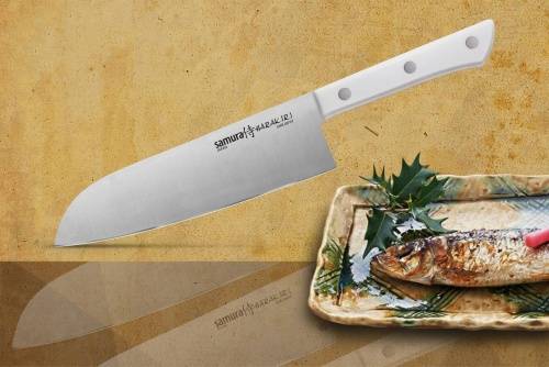 2011 Samura Поварской кухонный нож сантокуHARAKIRI 175 мм фото 3
