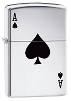 Зажигалка ZIPPO Armor™  Туз с покрытием High Polish Chrome