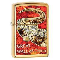 Зажигалка ZIPPO Great Wall of China с покрытием High Polish Brass