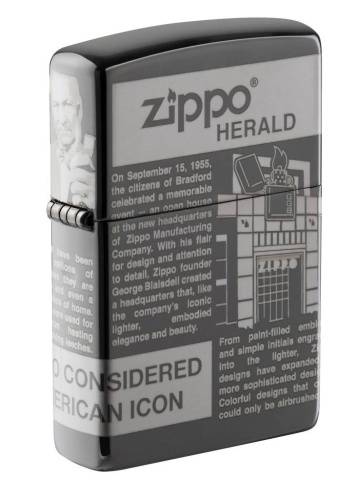 321 ZIPPO ЗажигалкаClassic Newsprint Design с покрытием Black Ice®