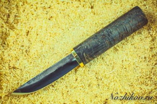 Авторский якутский нож из стали 9ХС фото 5