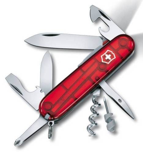 727 Victorinox Нож перочинныйSpartan Lite 1.7804.T 91мм 15 функций полупрозрачный красный